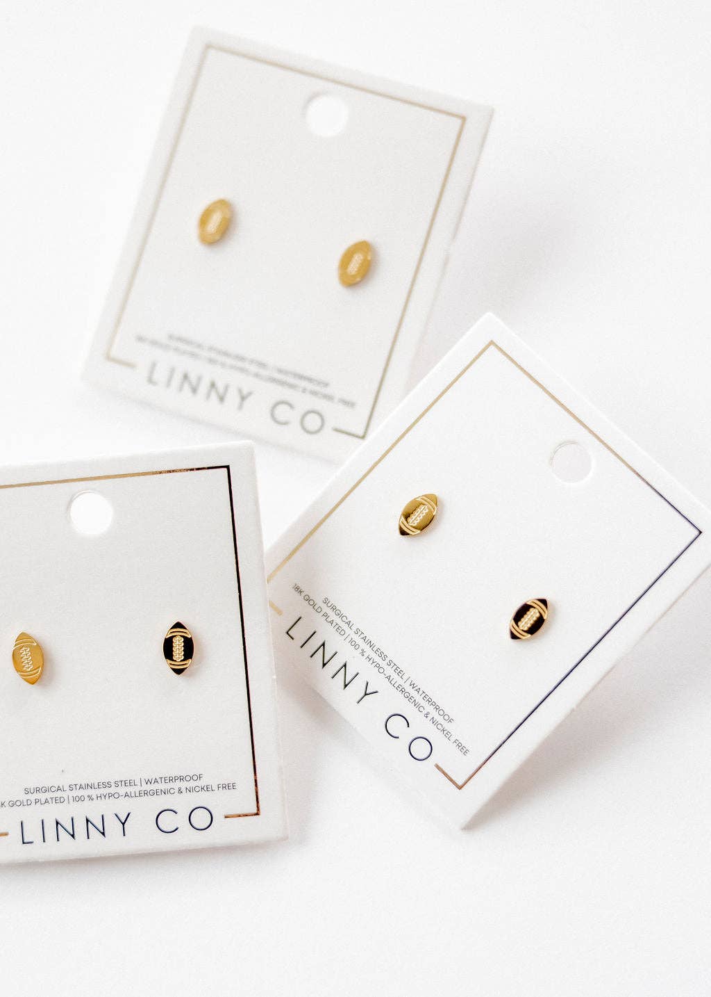 Screwback Stud Earrings - Football