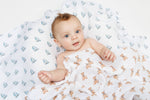 Load image into Gallery viewer, 2-pack Cotton Swaddles - Vintage Bears &amp; Sailboats
