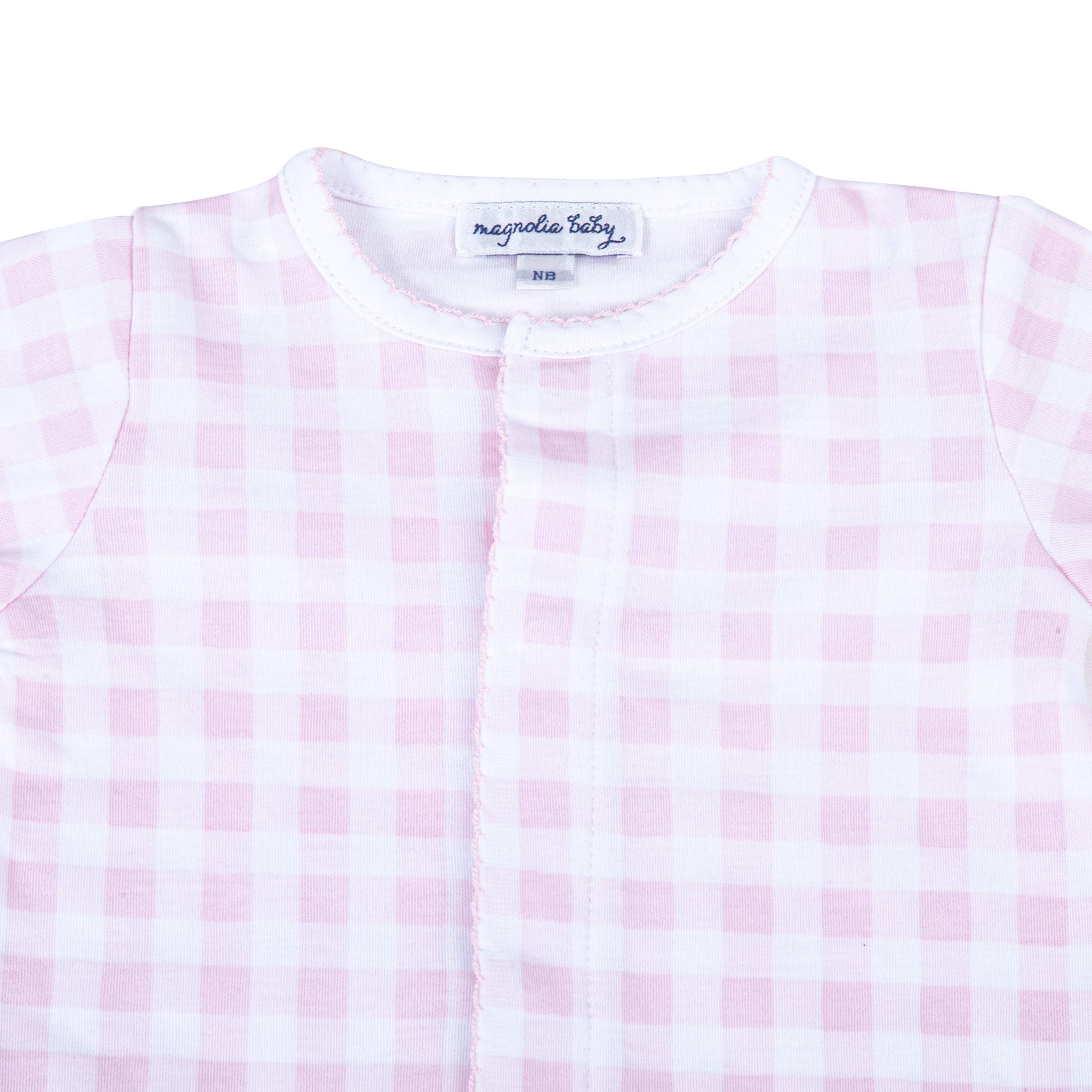 Baby Checks Footie - Pink