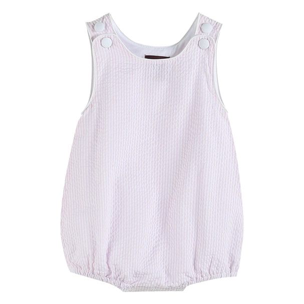 Classic Pink Seersucker Bubble Romper