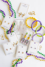 Load image into Gallery viewer, Huggie Charm Earrings - Edith Clear Gold
