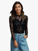 Load image into Gallery viewer, Floral Lace Long Sleeve Top
