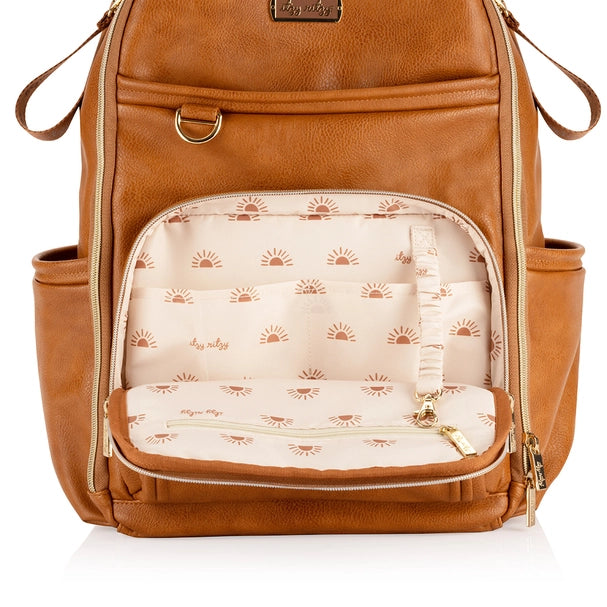 Cognac Boss Plus Itzy Ritzy Backpack Diaper Bag