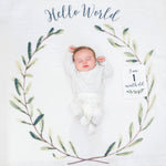 Load image into Gallery viewer, Baby&#39;s 1st Year Swaddle &amp; Milestone Cards - Hello World
