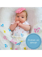 Load image into Gallery viewer, Butterfly Kisses Baby Swaddle Blanket
