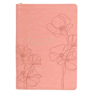 Journal Classic Zip Pink His Mercy Never Fails