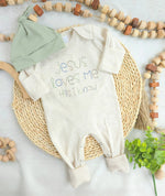 Load image into Gallery viewer, Baby Romper | Baby Boy Outfit - Jesus Loves Me
