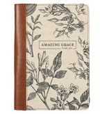 Load image into Gallery viewer, Amazing Grace Natural Canvas &amp; Brown Faux Leather Journal
