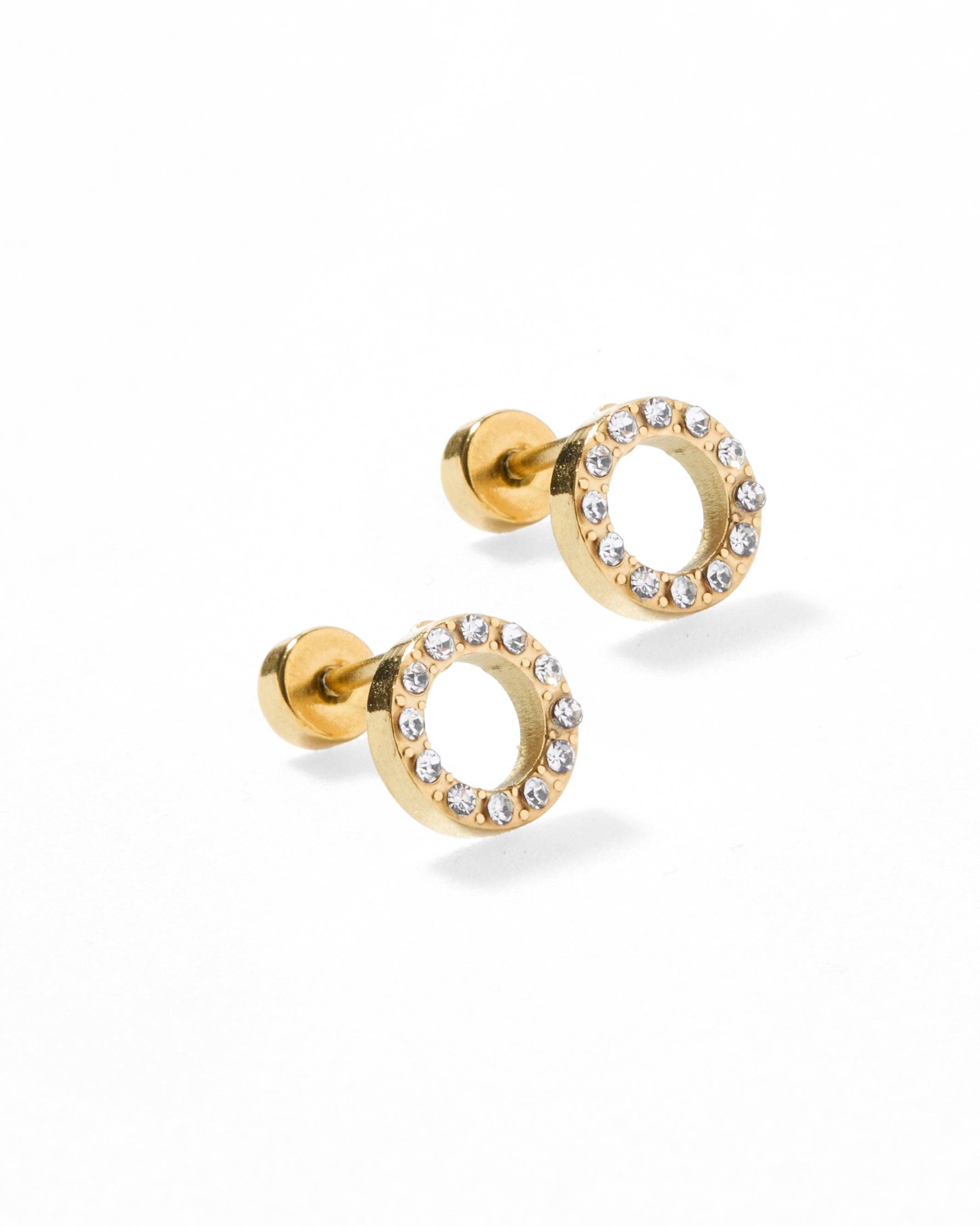 Screwback Stud Earrings - Lainey - Gold