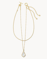 Load image into Gallery viewer, Faceted Alex Ivory Illusion Convertible Gold Necklace
