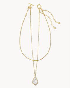 Faceted Alex Ivory Illusion Convertible Gold Necklace