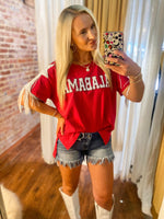 Load image into Gallery viewer, Roll Tide Roll Alabama Sequin Crimson Tee
