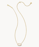 Load image into Gallery viewer, Elisa Ivory Enamel Framed Pendant Gold Necklace
