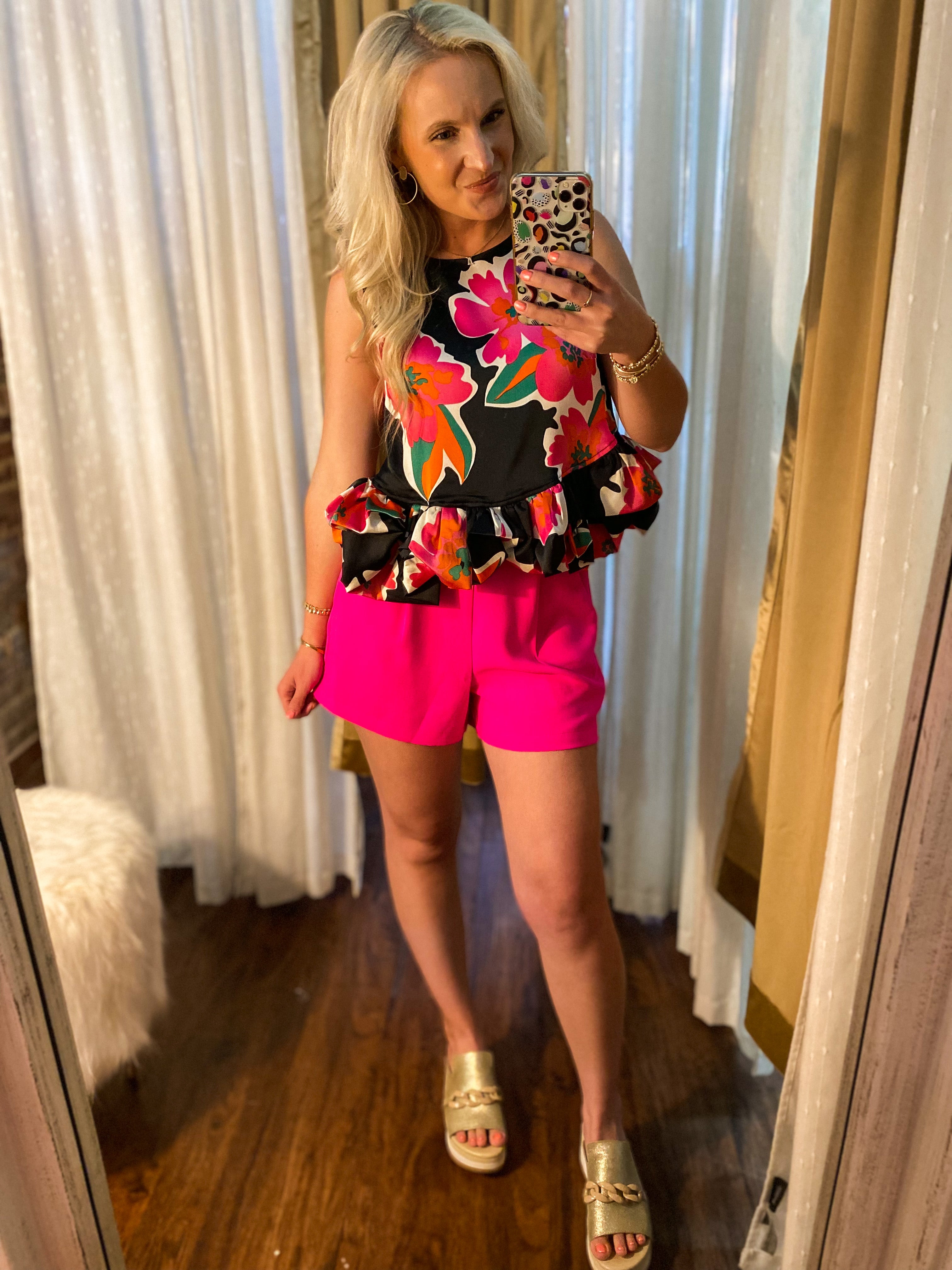 Break For It High Waisted Neon Pink Shorts