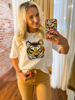 Load image into Gallery viewer, Jungle Fun White Sequin Tiger Tee
