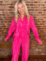Load image into Gallery viewer, Barbie Life Pink Pleated Button Down Blouse &amp; Pants Set
