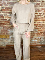 Load image into Gallery viewer, Standing In The Sand Mocha Wide Leg Pants
