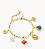 Load image into Gallery viewer, Brielle Multi Mix Gold Charm Bracelet
