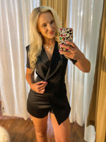 Load image into Gallery viewer, Never Know Black Blazer Romper
