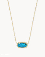 Load image into Gallery viewer, Elisa Bronze Veined Turquoise Pendant Gold Necklace
