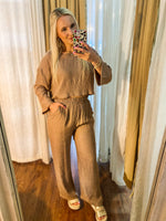 Load image into Gallery viewer, Standing In The Sand Mocha Wide Leg Pants
