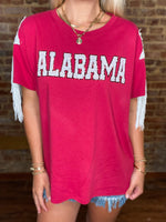 Load image into Gallery viewer, Roll Tide Roll Alabama Sequin Crimson Tee
