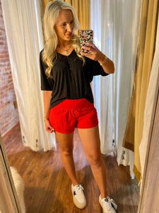 Back It Up Red Lululemon Dupe Shorts