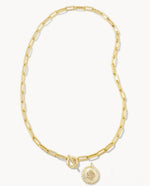 Load image into Gallery viewer, Brielle Convertible Medallion Gold Chain Necklace
