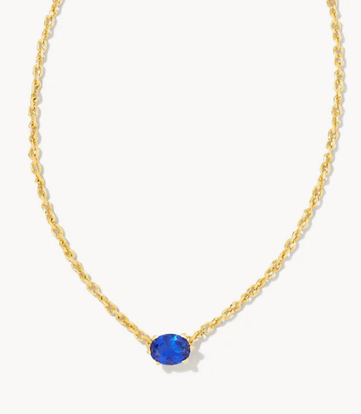 Cailin Blue Crystal Pendant Gold Necklace