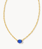 Load image into Gallery viewer, Cailin Blue Crystal Pendant Gold Necklace
