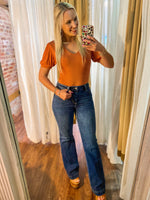 Load image into Gallery viewer, Last Look Rust Orange Shimmer Bodysuit
