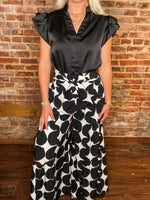 Load image into Gallery viewer, Look Into It Black &amp; White Polka Dot Wide Leg Palazzo Pants
