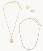 Load image into Gallery viewer, Faceted Alex Rose Quartz Gold Convertible Necklace
