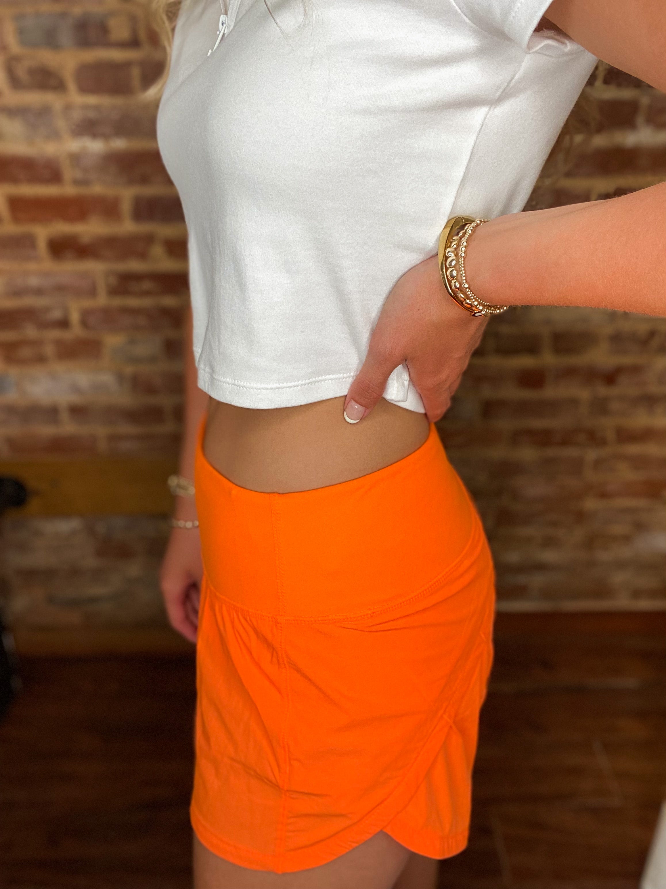 Back It Up Neon Orange Lululemon Dupe Shorts – Shopaholics Only