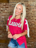 Load image into Gallery viewer, Roll Tide Roll Alabama Sequin Crimson Tee
