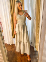 Load image into Gallery viewer, Walking On The Shore Tan Maxi Dress
