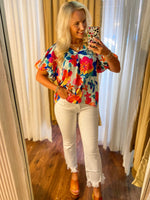 Load image into Gallery viewer, Figure It Out Multi Color Floral Blouse
