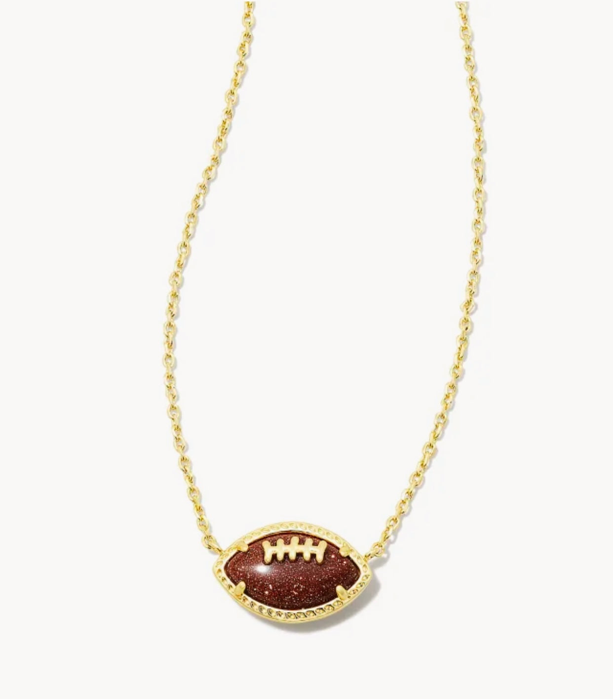 Football Pendant Gold Necklace