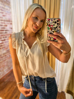 Load image into Gallery viewer, Fresh Start Ivory Ruffle Blouse
