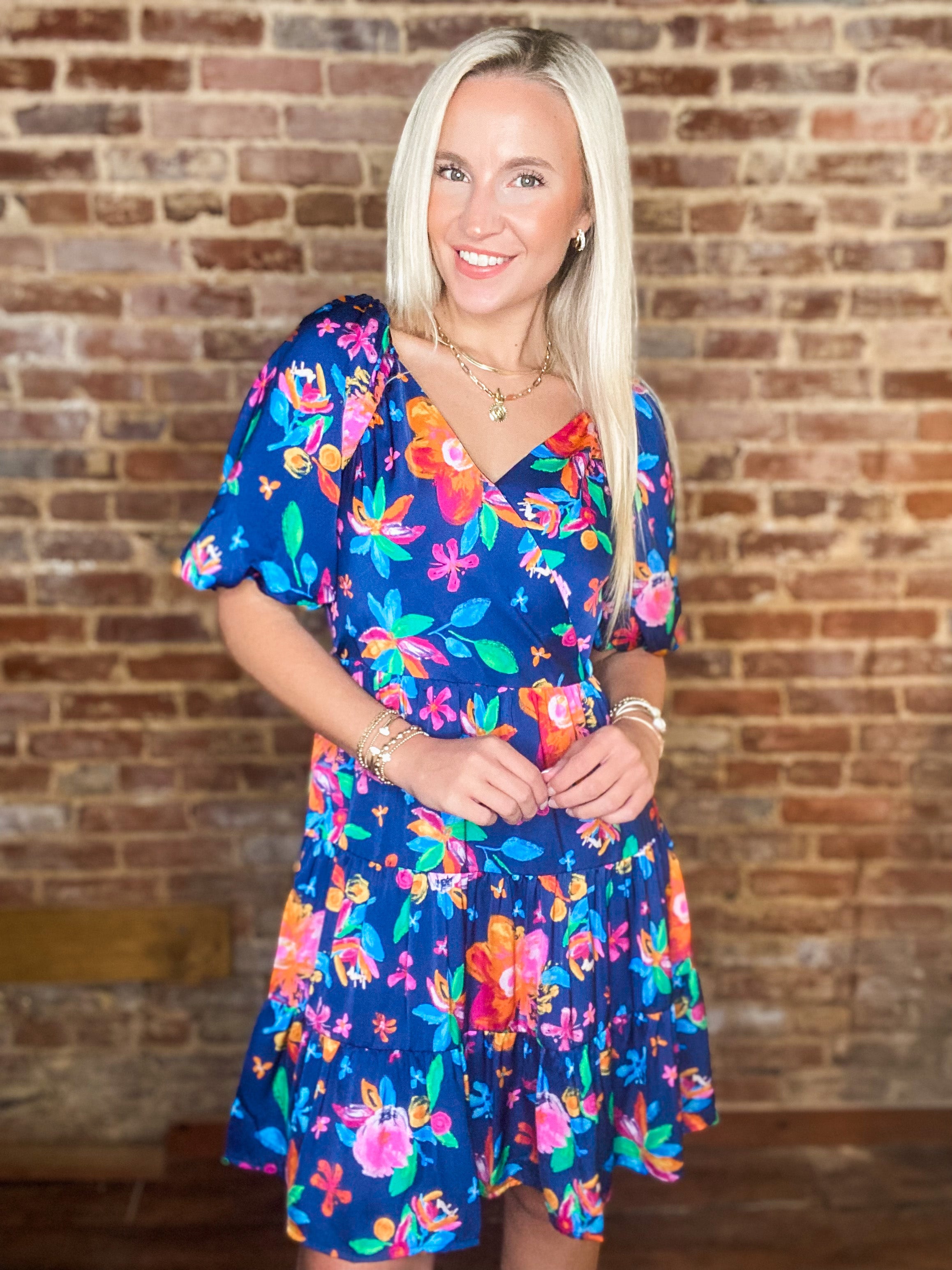 New Expression Navy Floral Dress