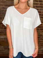 Load image into Gallery viewer, Think It Through White Short Sleeve Blouse
