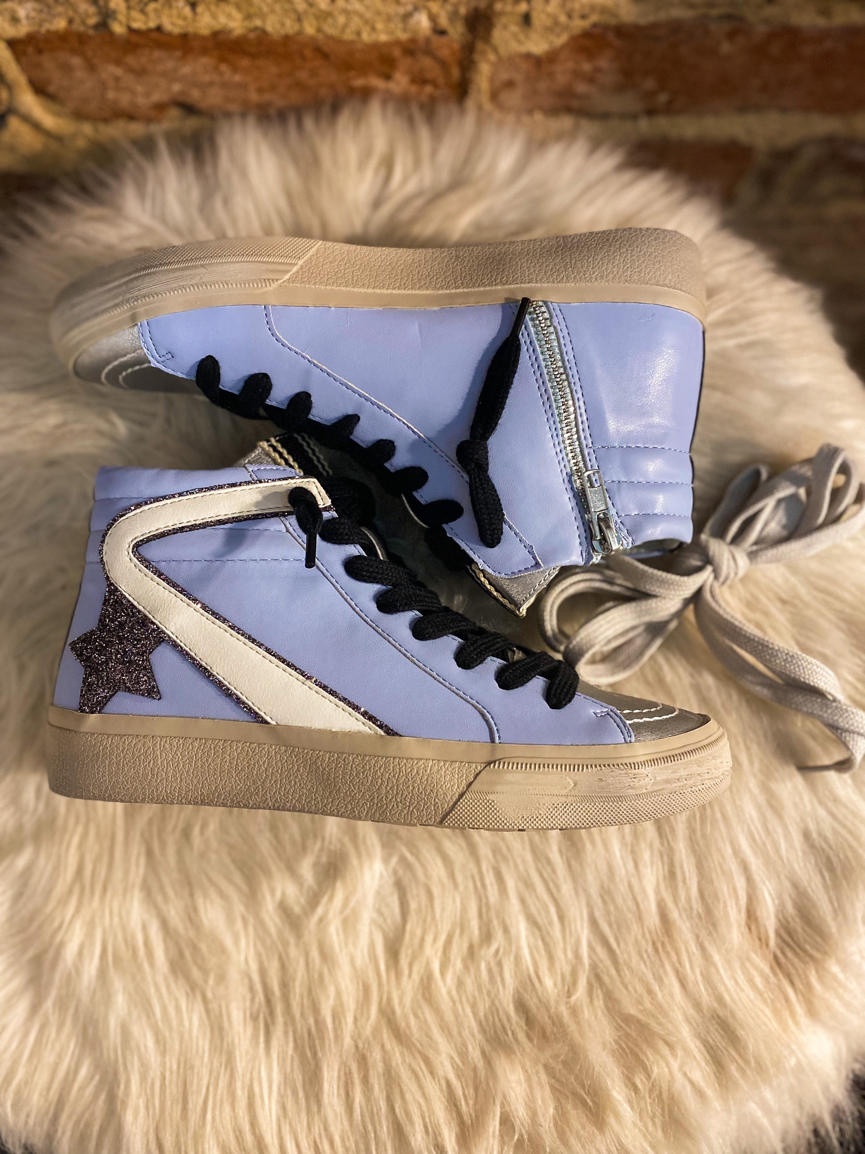 Roxanne ShuShop Powder Blue High Top Sneakers