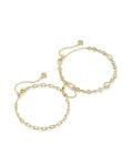 Mini Elisa and Abbie White Mix Set of 2 Delicate Bracelet