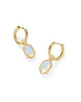 Load image into Gallery viewer, Hallie Opalite Illusion Gold Huggie Earring
