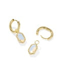 Load image into Gallery viewer, Hallie Opalite Illusion Gold Huggie Earring
