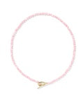 Sylvia Gold Pink Chalcedony Strand Necklace