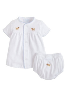 Little English Pinpoint Layette Knit Set