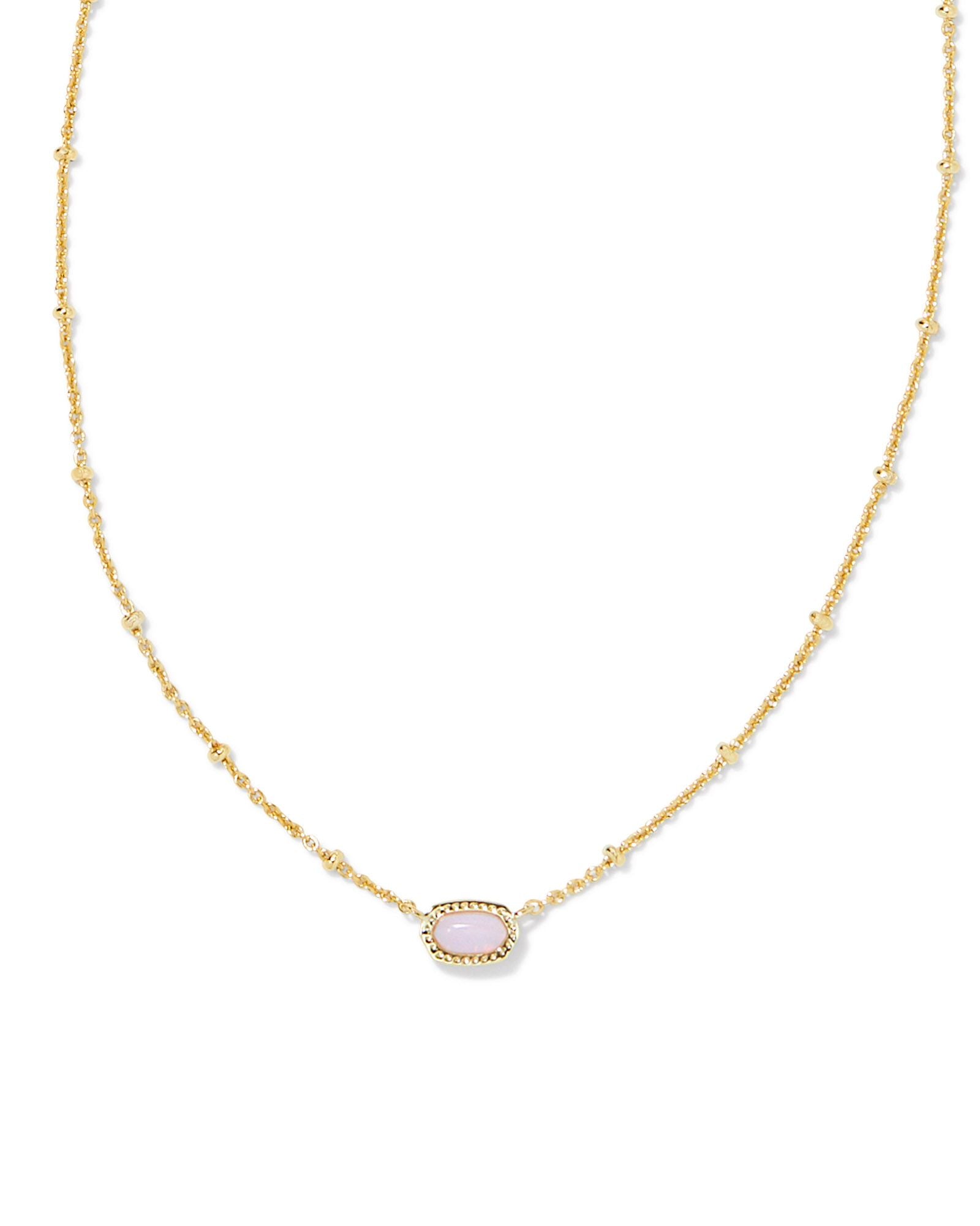 Mini Elisa Pink Opalite Gold Short Necklace