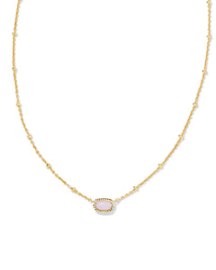 Mini Elisa Pink Opalite Gold Short Necklace