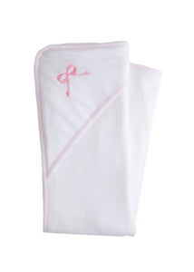 Little English Hooded Towel - with Pink Bow